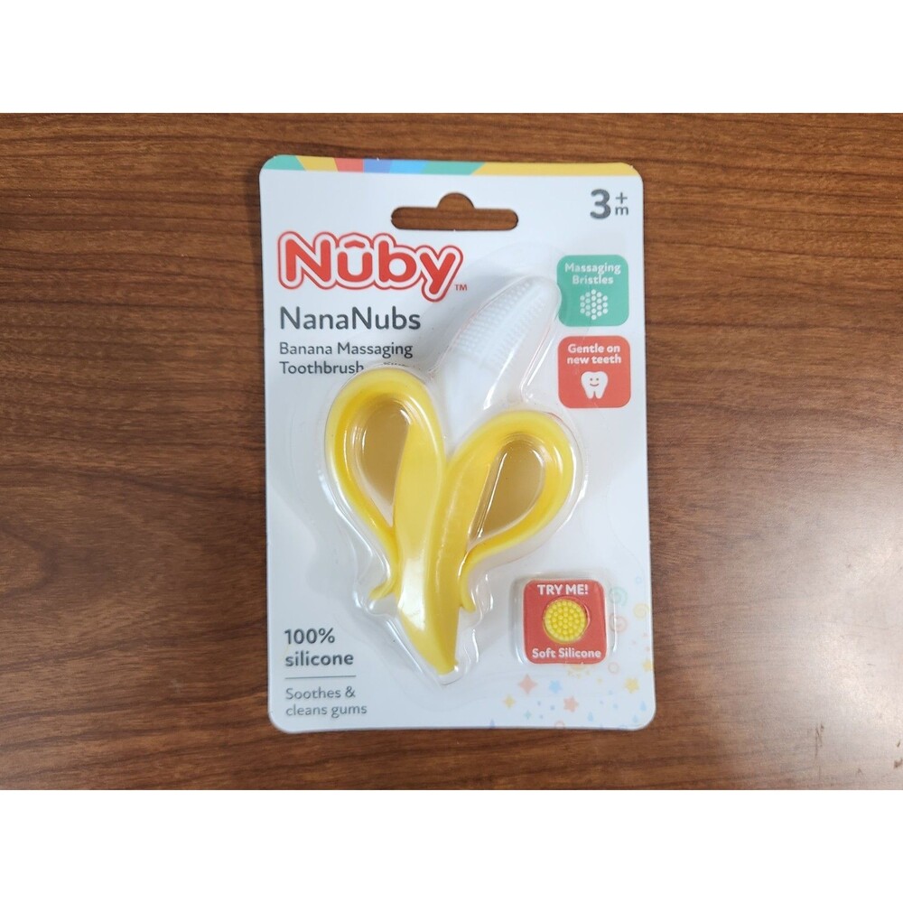 Nuby NanaNubs Teething Gum Massager And Toothbrush For Babies And Toddlers New
